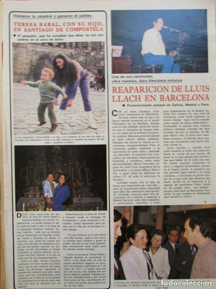 Coleccionismo de Revistas y Peri&oacute;dicos: RECORTE REVISTA SEMANA N&ordm; 2234 1982 TERESA RABAL. LLUIS LLACH