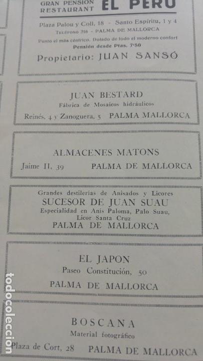 Coleccionismo de revistas y peri&oacute;dicos: FABRICA DE MOSAICOS HIDRAULICOS JUAN BESTARD PALMA DE MALLORCA HOJA A&Ntilde;OS 1920-30