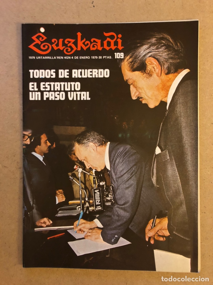 Collection Magazines and Newspapers: EUZKADI N&deg;109 (1979). BOLET&Iacute;N INFORMATIVO DEL PARTIDO NACIONALISTA VASCO. ESTATUTO.
