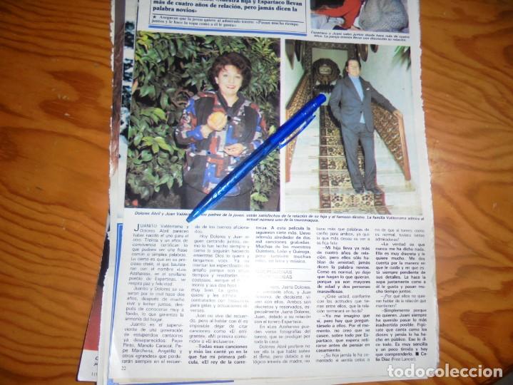 Coleccionismo de Revistas y Peri&oacute;dicos: RECORTE : DOLORES ABRIL Y JUANITO VALDERRAMA. SEMANA, JUNIO 1990 ()