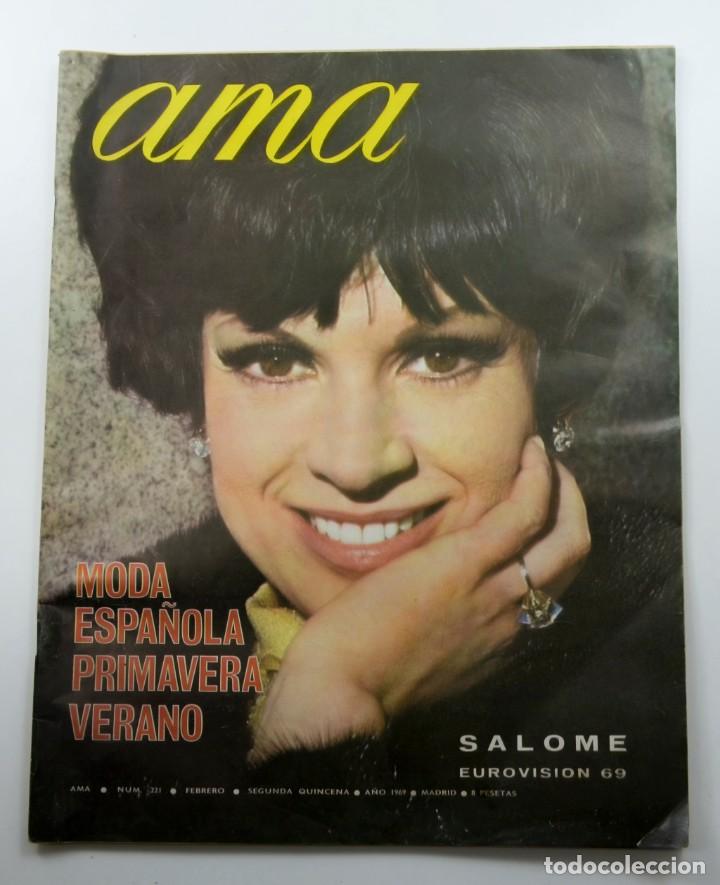 Coleccionismo de Revistas y Peri&oacute;dicos: REVISTA AMA FEBRERO 1969 CORONACION EUROVISION 69
