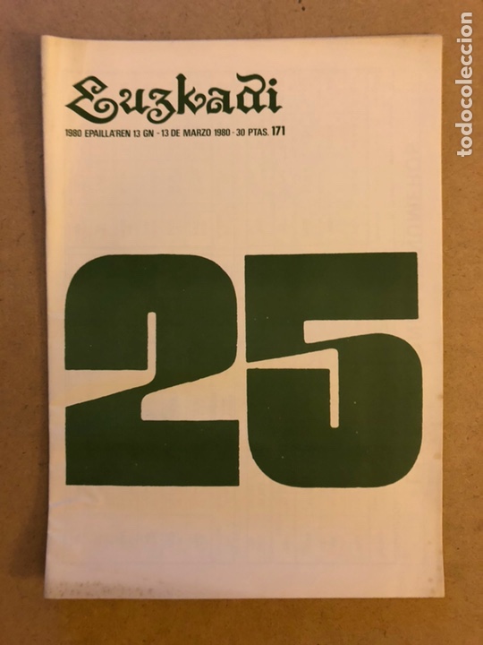 Collection Magazines and Newspapers: EUZKADI N&deg;171 (1980). BOLET&Iacute;N INFORMATIVO DEL PARTIDO NACIONALISTA VASCO. VICTORIA ELECCIONES