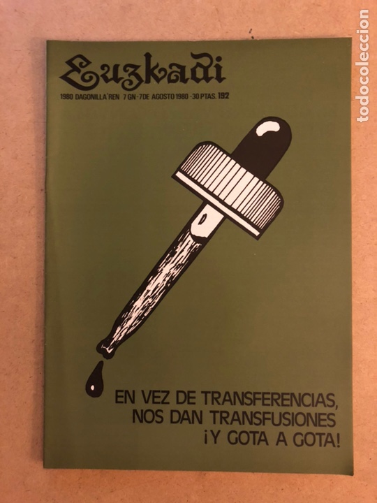 Collection Magazines and Newspapers: EUZKADI N&deg;192 (1980). BOLET&Iacute;N INFORMATIVO DEL PARTIDO NACIONALISTA VASCO. TRANSFERENCIAS,....
