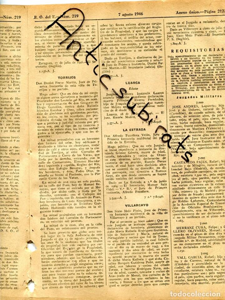 Coleccionismo de Revistas y Peri&oacute;dicos: BOLETIN A&Ntilde;O 1946 TORRIJOS LUARCA LA ESTRADA VILLARCAYO BILBAO