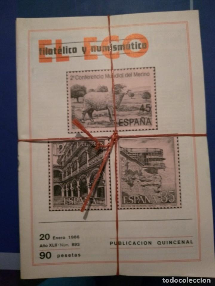 Coleccionismo de revistas y peri&oacute;dicos: El Eco filatelico y Numismatico 1986 disponemos de todos los a&ntilde;os.