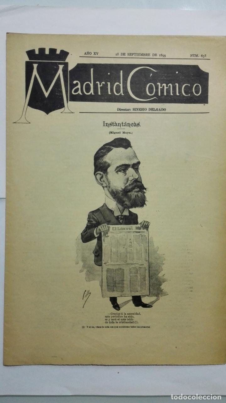 Collectionnisme de Revues et Journaux: MADRID COMICO, A&Ntilde;O XV, N&ordm; 658, A&Ntilde;O 1895, DIRECTOR SINESIO DELGADO, PORTADA MIGUEL MOYA