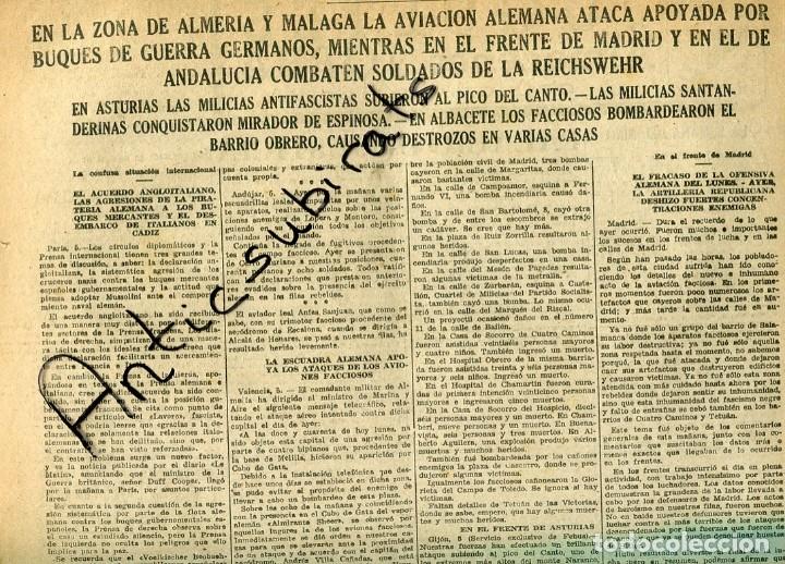 Coleccionismo de Revistas y Peri&oacute;dicos: DIA GRAFICO GUERRA CIVIL 1937 ASTURIAS PICO DEL CANTO SANTANDER MIRADOR DE ESPINOSA JUGUETES JORBA