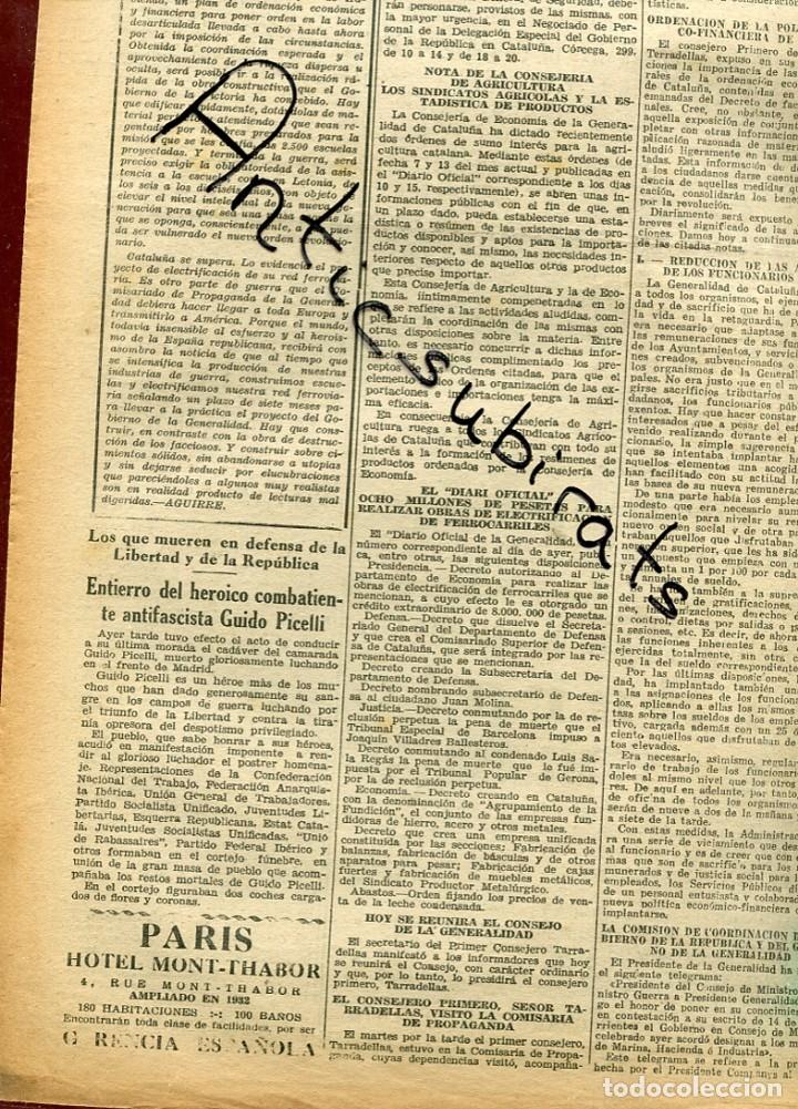 Colecionismo de Revistas e Jornais: DIA GRAFICO GUERRA CIVIL 1937 ANTIFASCISTA ITALIANO ITALIA GUIDO PICELLI MERCADO DEL BORNE BORN RION