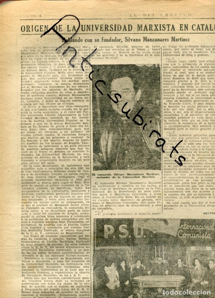Collezionismo di Riviste e Giornali: DIA GRAFICO GUERRA CIVIL 1937 UNIVERSIDAD MARXISTA DE CATALU&Ntilde;A POUM SILVANO MANZANARES MARTINEZ