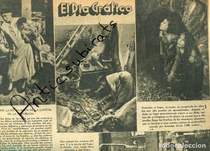 Collectionnisme de Revues et Journaux: DIA GRAFICO GUERRA CIVIL 30-1-1937 EVACUACION DE MADRID NI&Ntilde;OS ENTRE LOS ESCOMBROS ASCASO CNT MANDO