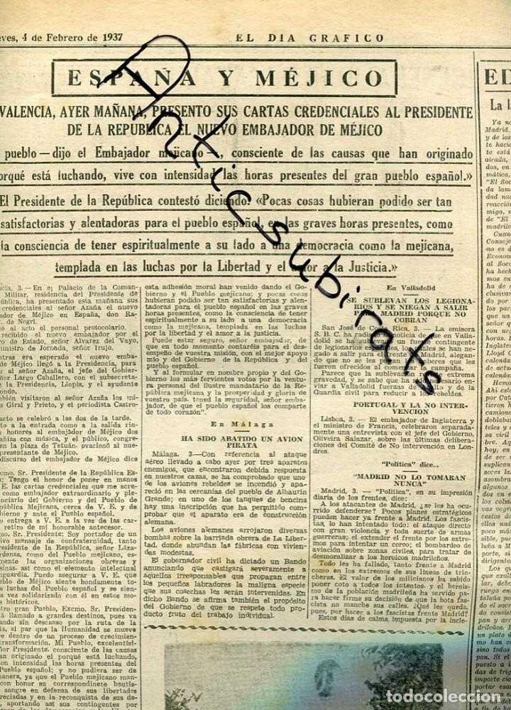 Collectionnisme de Revues et Journaux: DIA GRAFICO GUERRA CIVIL 1937 MEJICO JORBA MANRESA LEOPOLDO ALAS UNIVERSIDAD OVIEDO LOGRO&Ntilde;O ARANJUEZ