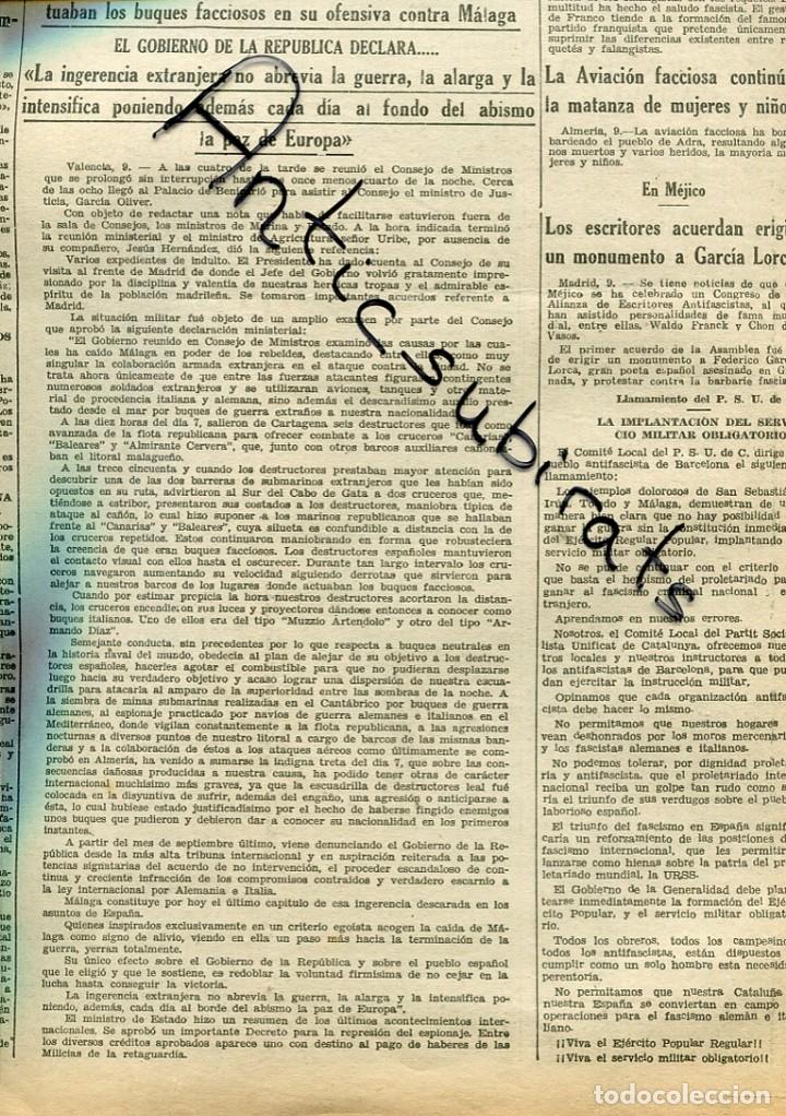 Coleccionismo de revistas y peri&oacute;dicos: DIA GRAFICO 1937 GUERRA CIVIL GARCIA LORCA EN MEJICO BELGICA ACORAZADO GRAF CON SPREE