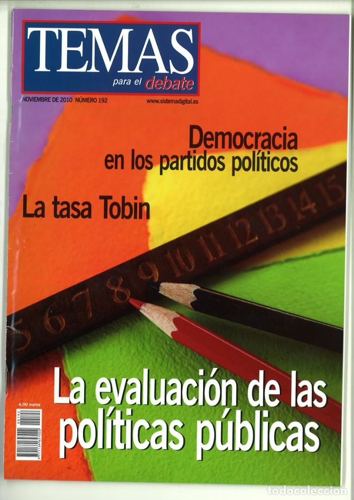 Coleccionismo de revistas y peri&oacute;dicos: TEMAS PARA EL DEBATE. NOVIEMBRE DE 2010 N&Uacute;MERO 192