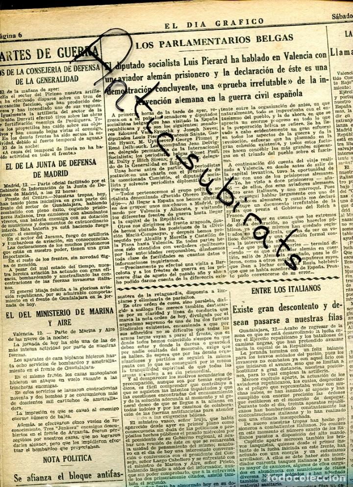 Sammeln von Zeitschriften und Zeitungen: DIA GRAFICO GUERRA CIVIL 13-3-1937 BELGICA VON FAUPEL CON FRANCO EN SALAMANCA AYUDA DE ALEMANIA