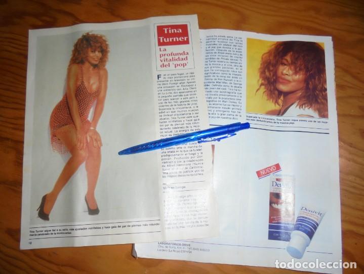 Coleccionismo de revistas y peri&oacute;dicos: RECORTE :  TINA TURNER, LA PROFUNDA VITALIDAD DEL POP.  LA CESTA, DCBRE ()