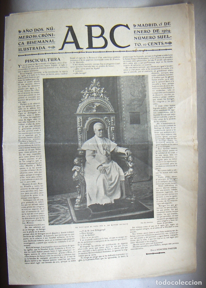 Coleccionismo de Revistas y Peri&oacute;dicos: ABC A&Ntilde;O DOS NUMERO 86 15 ENERO 1904