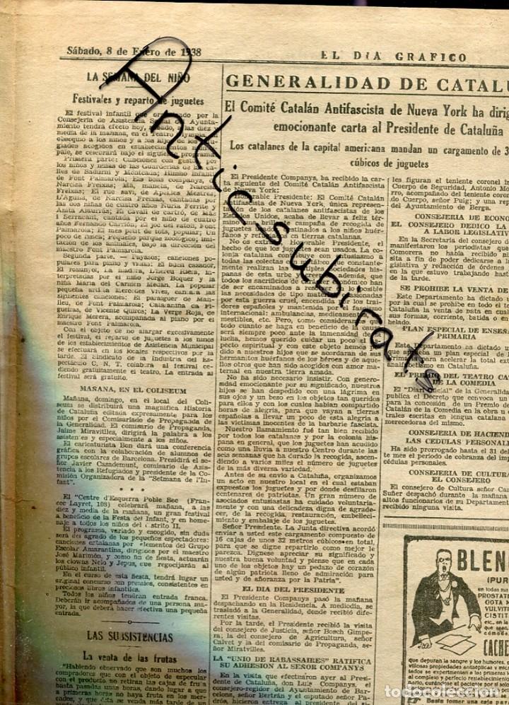 Colecionismo de Revistas e Jornais: DIA GRAFICO GUERRA CIVIL 1938 CASAL CATALA ANTIFASCISTA DE NUEVA YORK COMITE CATALAN MUCHOS JUGUETES