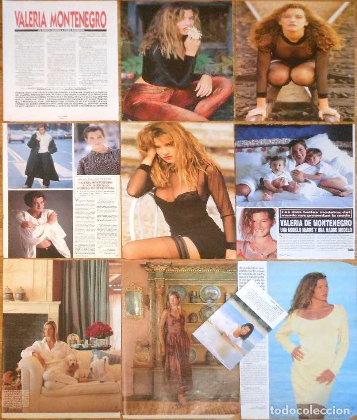 Coleccionismo de Revistas y Peri&oacute;dicos: VALERIA DE MONTENEGRO lote prensa 1980s/90s fotos sexy Spain modelo clippings revista