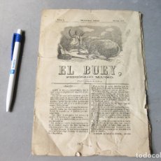 Coleccionismo de Revistas y Periódicos: Nº 1 DEL PERIODICO MANSO EL BUEY. SALDRÁ CUANDO LO SUELTEN. 1872. TEMA POLÍTICO. Lote 166995892