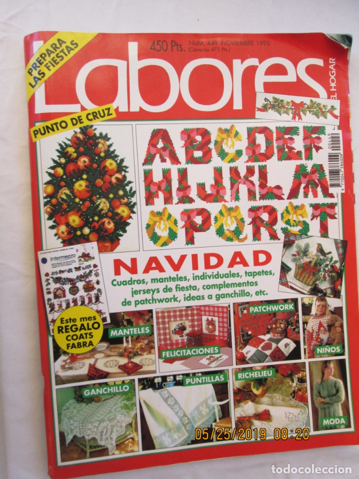 Coleccionismo de Revistas y Peri&oacute;dicos: LABORES DEL HOGAR N&ordm; 449: ESPECIAL NAVIDAD. RICHELIEU. PATCHWORK. GANCHILLO. BORDADOS. BOLILLOS.