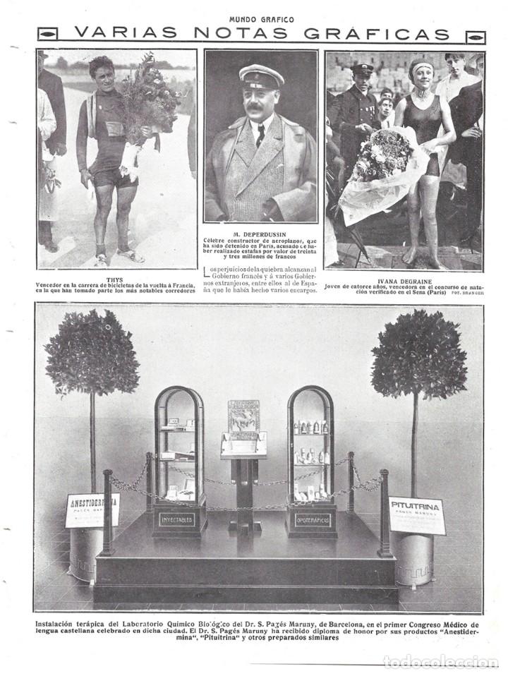 Collection Magazines and Newspapers: 1913 HOJA REVISTA MADRID CONGRESO M&Eacute;DICO EXPOSITOR LABORATORIO PAG&Eacute;S MARUNY DE BARCELONA PITUITRINA