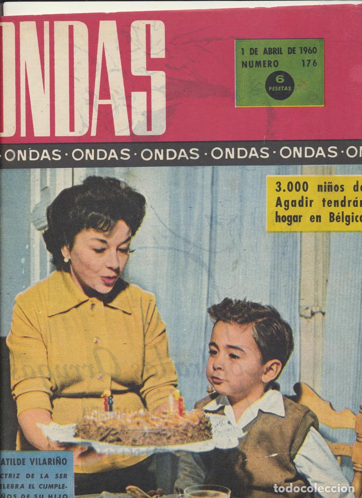 Coleccionismo de revistas y peri&oacute;dicos: Ondas n&ordm; 176. Abril 1960 (Marilyn Monroe y Geln Ford. Huelga en Hollywood)