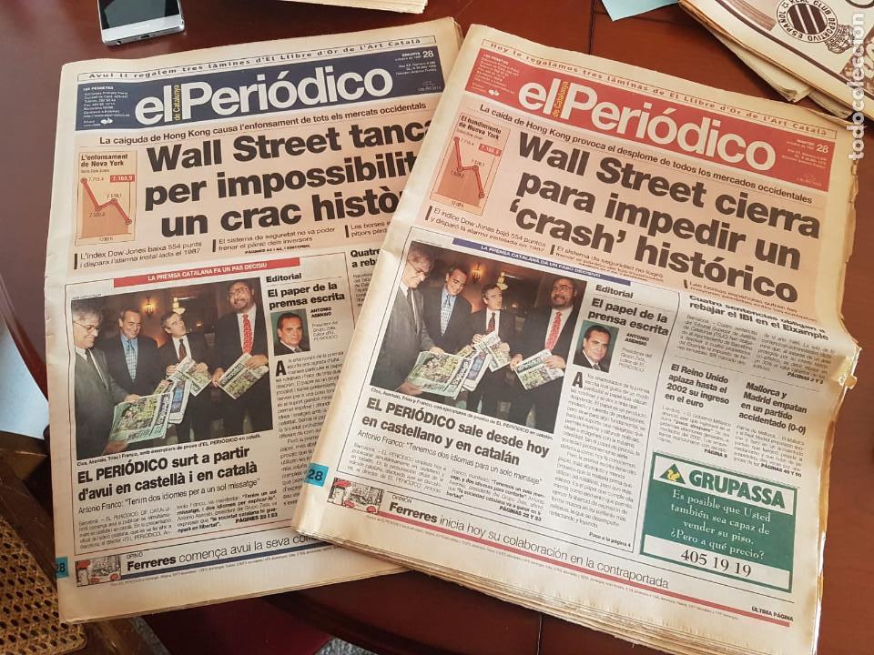 Coleccionismo de Revistas y Peri&oacute;dicos: El Peri&oacute;dico de Catalunya primer d&iacute;a edici&oacute;n en catal&aacute;n. Lote de dos diarios (catal&aacute;n y castellano)