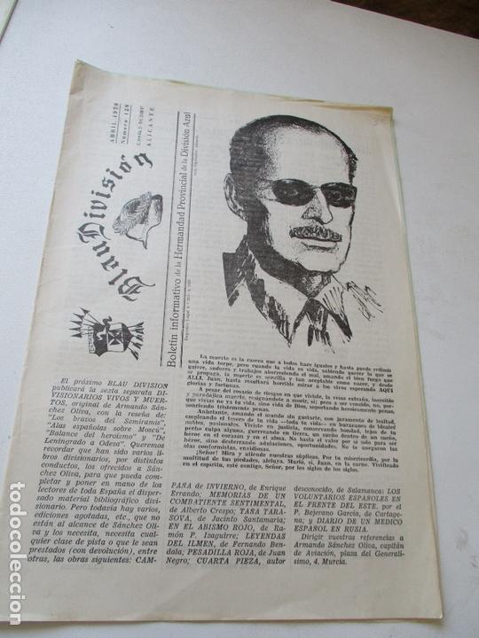 Coleccionismo de revistas y peri&oacute;dicos: BLAU DIVISI&Oacute;N, BOLET&Iacute;N INFORMATIVO DE LA HERMANDAD PROVINCIAL DE LA DIVISI&Oacute;N AZUL-ABRIL 1970-N&ordm;. 128