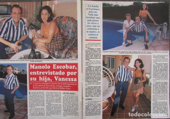 Coleccionismo de Revistas y Peri&oacute;dicos: RECORTE REVISTA SEMANA N&ordm; 2893 1995 MANOLO ESCOBAR. 3 PGS. PAULA VAZQUEZ