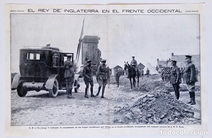 Collezionismo di Riviste e Giornali: 1916 HOJAS REVIS PRIMERA GUERRA MUNDIAL REY DE INGLATERRA JORGE V FRENTE OCCIDENTAL MOLINO AUTOM&Oacute;VIL
