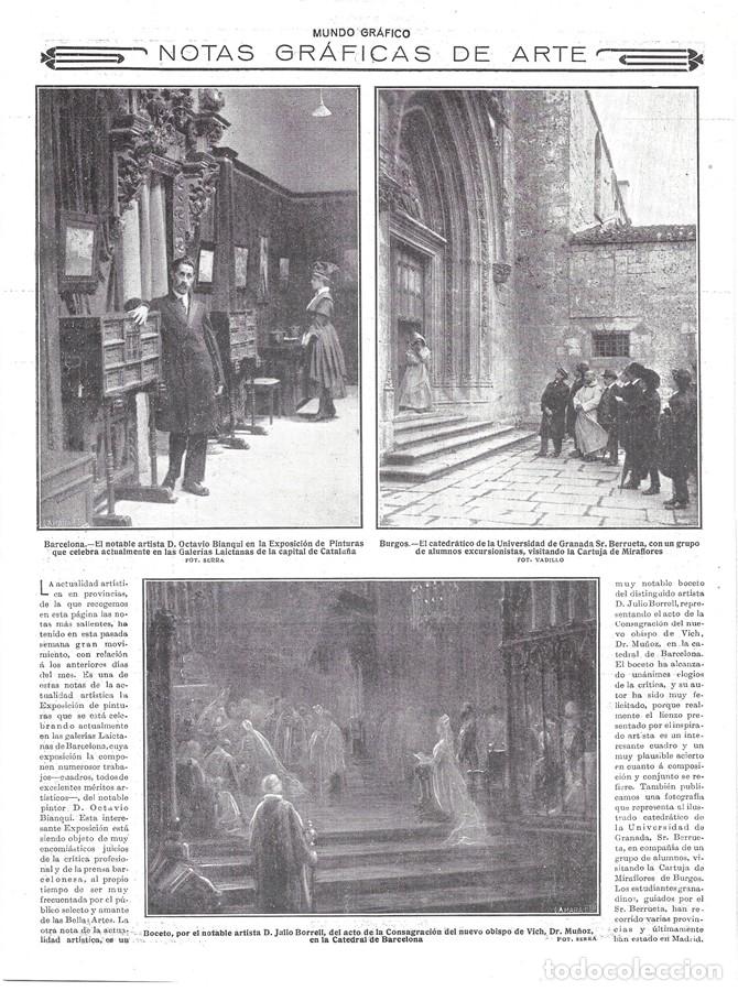 Collection Magazines and Newspapers: 1916 HOJA REVISTA BARCELONA ARTISTA OCTAVIO BIANQUI EXPOSICI&Oacute;N DE PINTURA GALER&Iacute;AS LAIETANAS
