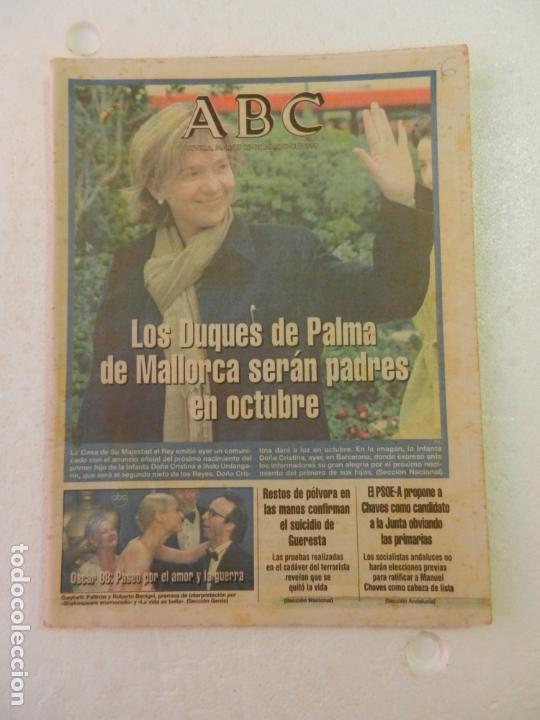 Coleccionismo de Revistas y Peri&oacute;dicos: ABC SEVILLA MARZO 1999. DUQUES DE PALMA SER&Aacute;N PADRES, OSCAR 98, PRIMARIAS EN EL PSOE, MANUEL LOZANO.