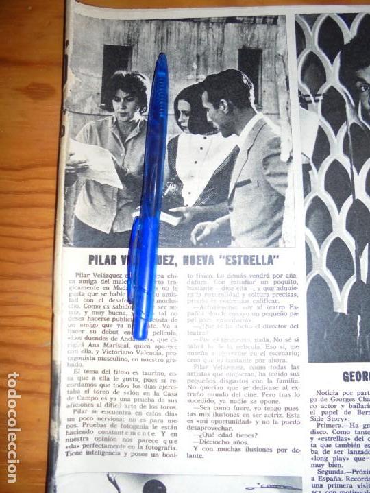 Coleccionismo de revistas y peri&oacute;dicos: RECORTE : PILAR VELAZQUEZ, NUEVA ESTRELLA. SEMANA, STPBRE 1964 ()