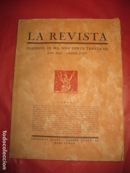 Sammeln von Zeitschriften und Zeitungen: LA REVISTA. QUDERNS DE MIL NOU CENTS TRENTA-SIS 1936. ANY XXII. GENER - JUNY. IMP. ALTES.