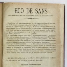 Coleccionismo de Revistas y Periódicos: ECO DE SANS. REVISTA SEMANAL. [REVISTA.] 1877. REVISTAS. BARCELONA, SANTS.