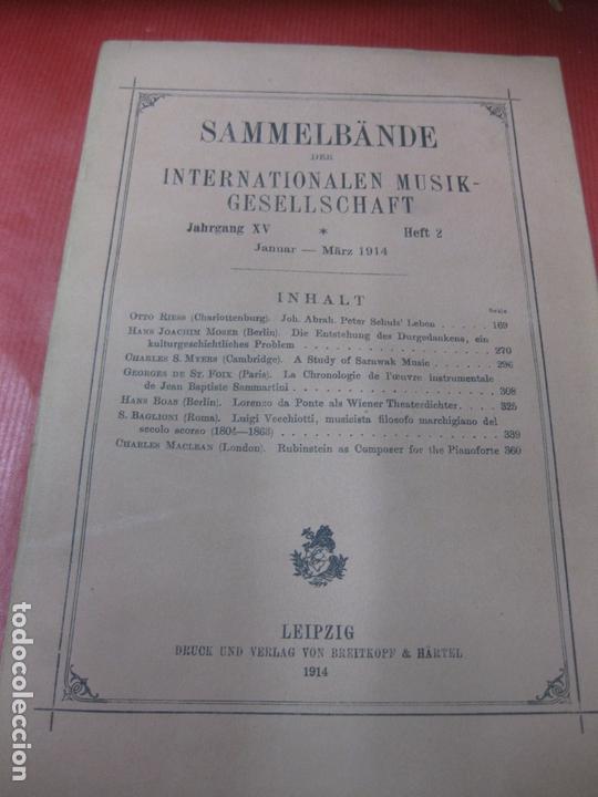 Sammeln von Zeitschriften und Zeitungen: SAMMELB&Auml;NDE DER INTERNATIONALEN MUSIK-GESELLSCHAFT. JAHRGANG XV. HEFT 2. JANUAR-MARZ 1914. LEIPZIG.