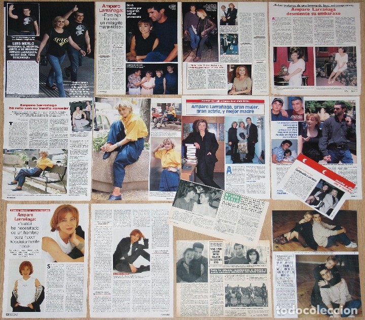 Coleccionismo de Revistas y Peri&oacute;dicos: AMPARO LARRA&Ntilde;AGA lote prensa 1980s/00s fotos spain clippings actress cine revista