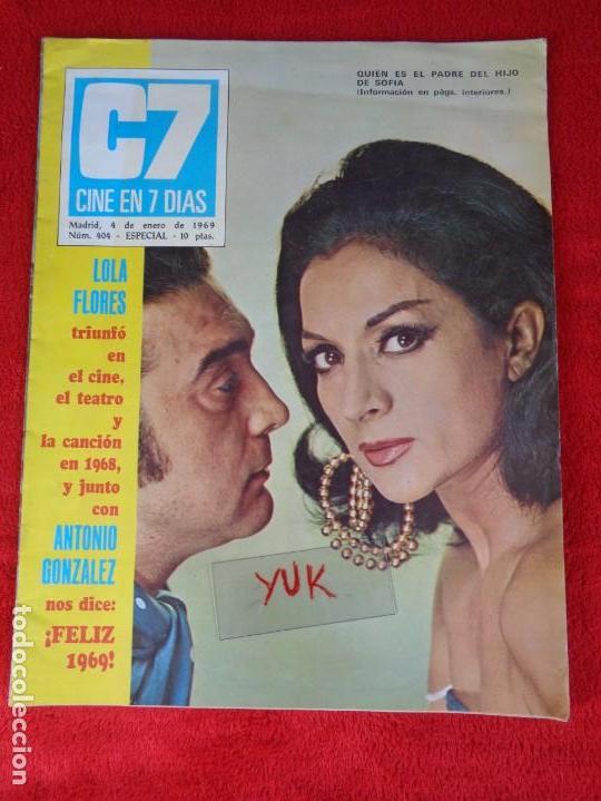 Coleccionismo de Revistas y Peri&oacute;dicos: LOLA FLORES - JOHN LENNON BEATLES - SALOME - CLAUDINE AUGER ... CINE EN 7 DIAS ENERO DE 1969