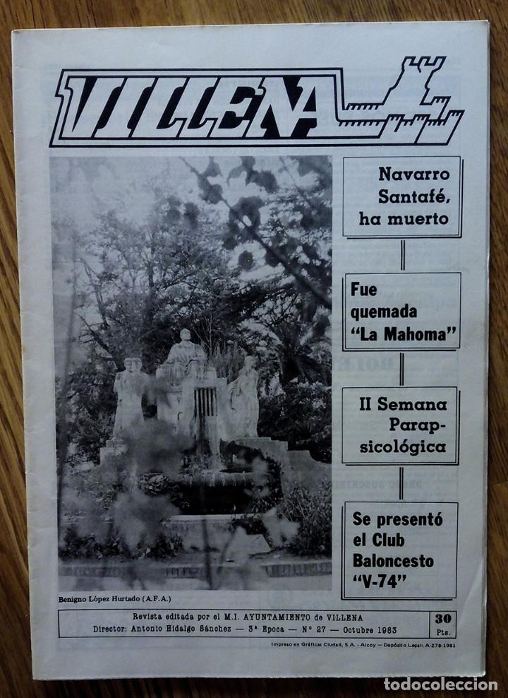 Coleccionismo de revistas y peri&oacute;dicos: Revista Villena n&ordm; 27 3&ordf; &Eacute;poca. Octubre 1983