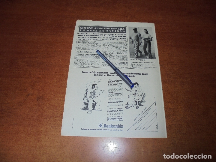 Coleccionismo de revistas y peri&oacute;dicos: RETAL 1975: SIMONE J&Uuml;RGENS ESPERA UN BEB&Eacute; EN NAVIDAD - PUBLICIDAD BANKUNI&Oacute;N