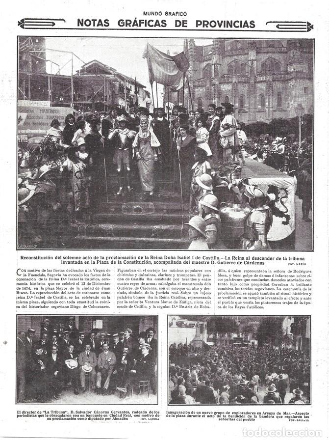 Coleccionismo de Revistas y Peri&oacute;dicos: 1916 HOJA REVISTA CIUDAD REAL BANQUETE A SALVADOR C&Aacute;NOVAS CERVANTES DIPUTADO POR ALMAD&Eacute;N