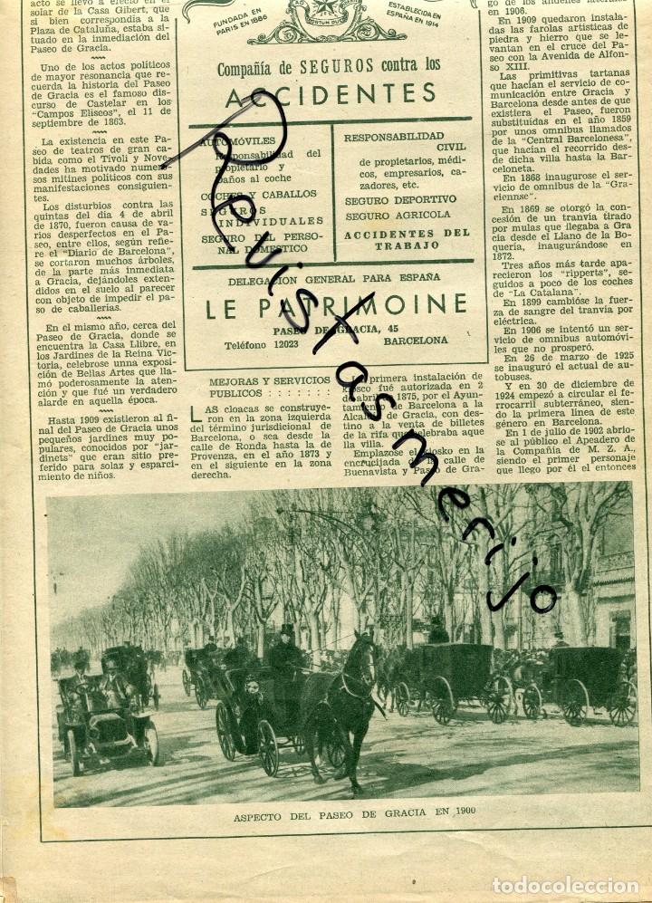 Coleccionismo de revistas y peri&oacute;dicos: REVISTA A&Ntilde;O 1930 BARCELONA PASEO DE GRACIA  MURILLO LA VIRGEN CASA J. MARTI MARTI CASA SEGURA