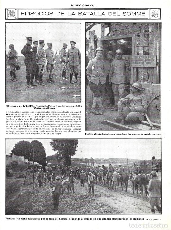 Coleccionismo de revistas y peri&oacute;dicos: 1916 HOJA REVISTA FRANCIA PRIMERA GUERRA MUNDIAL BATALLA DEL SOMME AVANCE FRANC&Eacute;S DEP&Oacute;SITO ALEM&Aacute;N MU