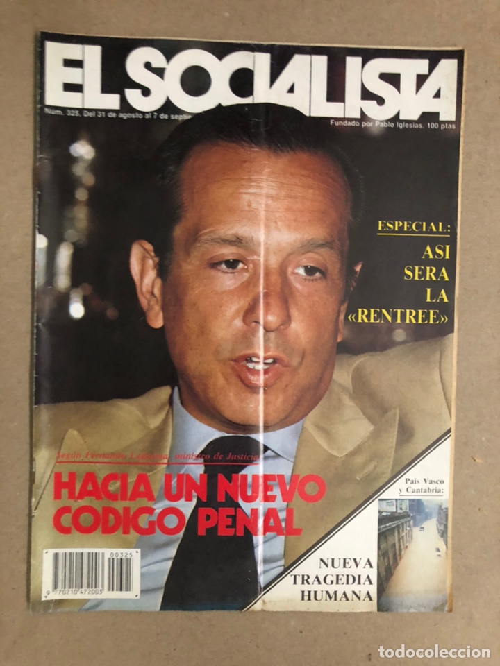 Colecionismo de Revistas e Jornais: EL SOCIALISTA N&deg; 325 (1984). INUNDACIONES PAIS VASCO Y CANTABRIA, LA RENTREE,...