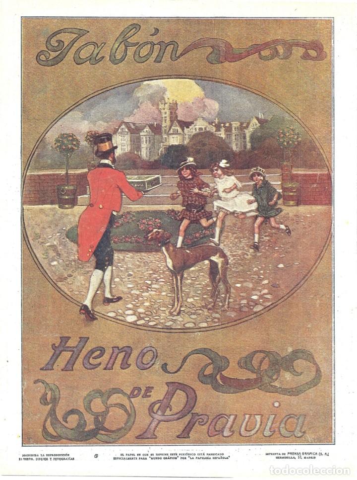 Collectionnisme de Revues et Journaux: 1916 HOJA REVISTA PUBLICIDAD ANUNCIO PERFUMER&Iacute;A CASA GAL JAB&Oacute;N HENO DE PRAVIA - NI&Ntilde;AS GALGO