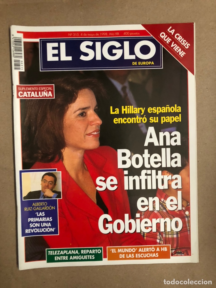 Collezionismo di Riviste e Giornali: SIGLO DE EUROPA N&deg;315 (MAYO 1999). EL MUNDO ALERT&Oacute; A HB DE LAS ESCUCHAS, ANA BOTELLA SE INFILTRA