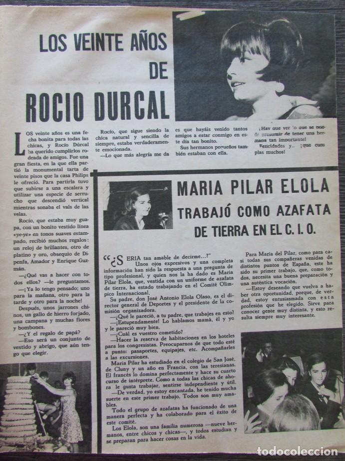 Coleccionismo de Revistas y Peri&oacute;dicos: RECORTE REVISTA AMA N&ordm; 138 1965 ROCIO DURCAL, MARIA PILAR ELOLA