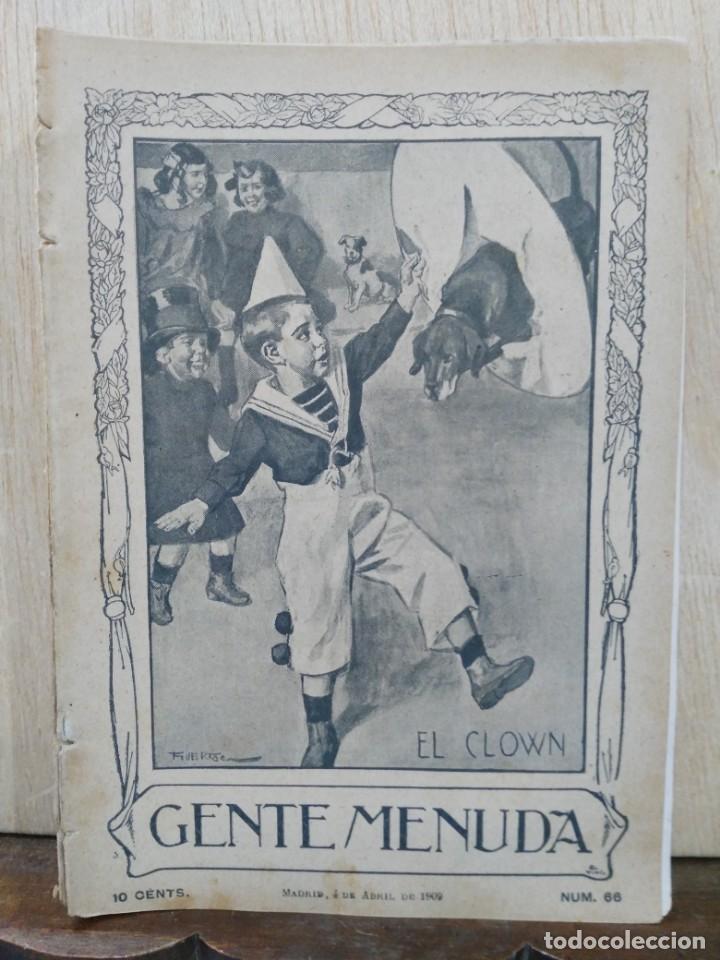 Colecionismo de Revistas e Jornais: Gente Menuda, Peri&oacute;dico Infantil - A&ntilde;o IV, N&ordm; 66, El Clown - Madrid, Abril 1909