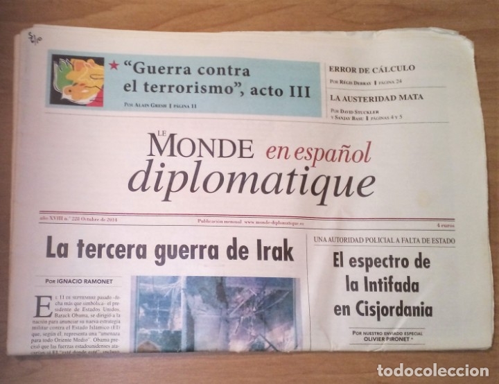 Sammeln von Zeitschriften und Zeitungen: LE MONDE DIPLOMATIQUE EN ESPA&Ntilde;OL 228, 2014 - IRAK, OWEN JONES, PALESTINA, PRIMAVERA &Aacute;RABE