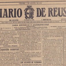 Coleccionismo de Revistas y Periódicos: DIARIO DE REUS 1914 Nº 181 